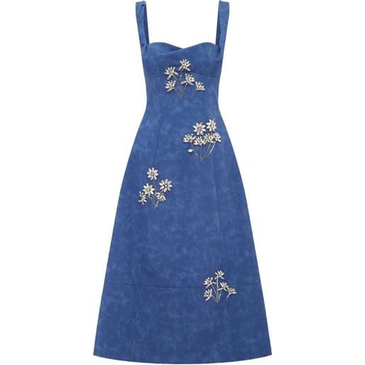 Leo Lin abito midi beatrice con cristalli - blu