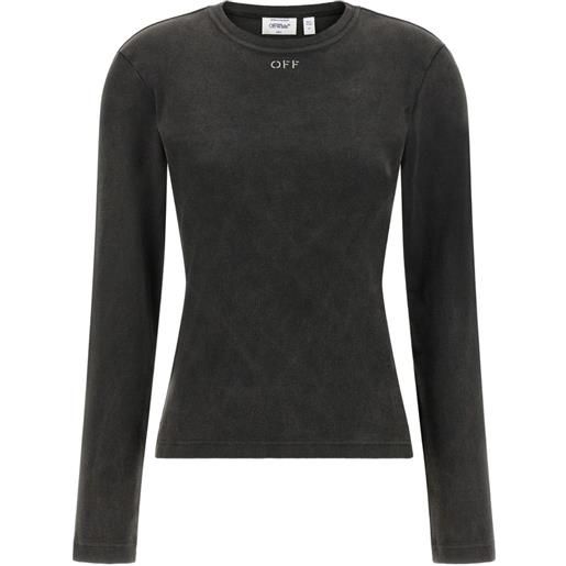 Off-White t-shirt off stamp a coste - nero