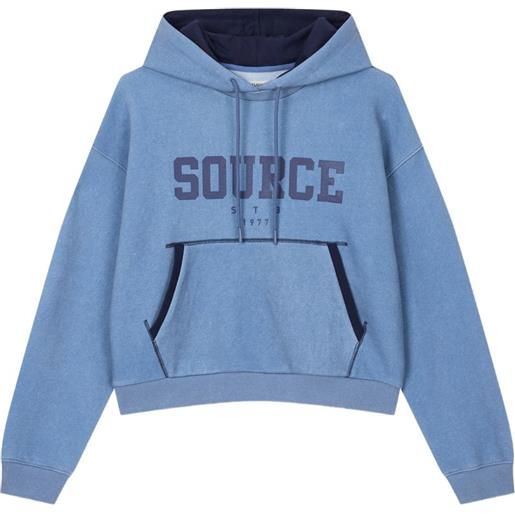 TOMBOY felpa crop con logo - blu