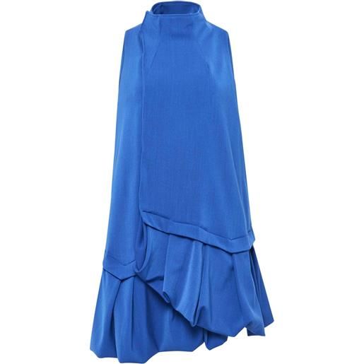 JW Anderson abito corto svasato con ruches - blu
