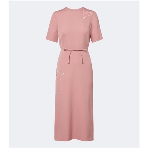 Erdem abito midi in twill con ricamo