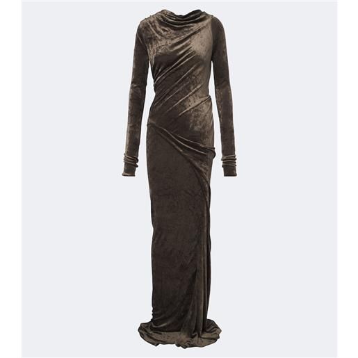 Rick Owens abito lungo lilies shailee in velluto