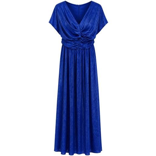 Hanita abito donna in lurex, blu
