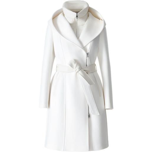 Mackage shia-slb belted hooded coat - bianco
