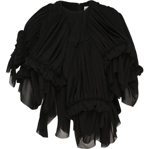 Comme Des Garçons blusa con ruches - nero