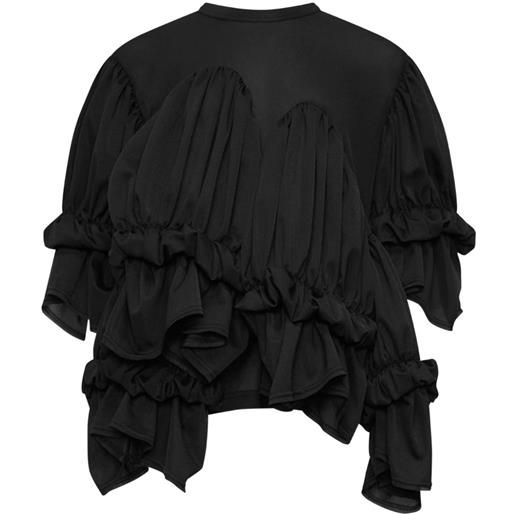 Comme Des Garçons blusa con ruches - nero
