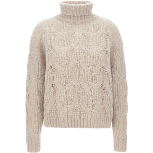 Hemisphere cable-knit turtleneck sweater - grigio