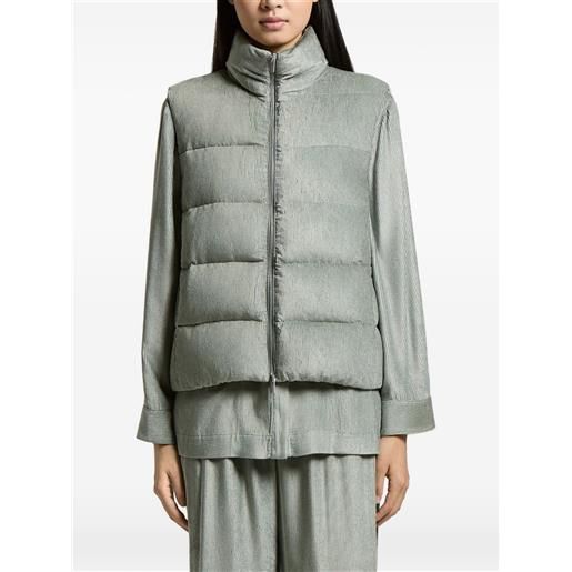 Peserico gilet a coste trapuntato - verde