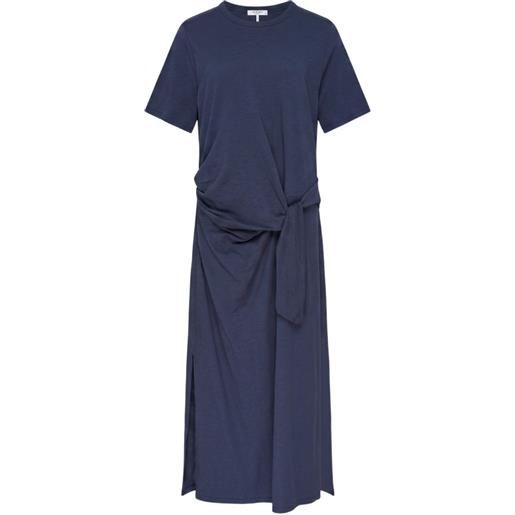 rag & bone knot-detail side-slit midi dress - blu