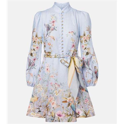Zimmermann miniabito rebellion in lino con stampa