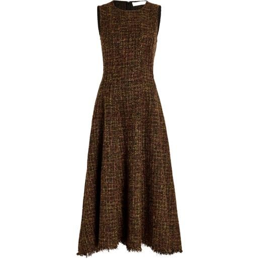 Proenza Schouler White Label abito midi beatrix in tweed - marrone