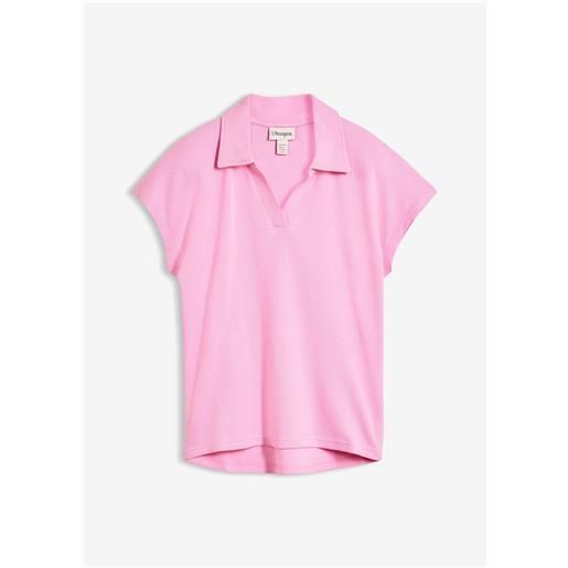 bonprix polo in puro cotone biologico effetto waffle-rosa