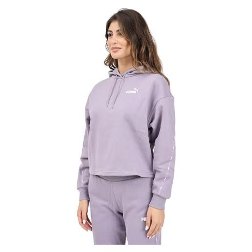 PUMA felpa con cappuccio ess tape lilla da donna s
