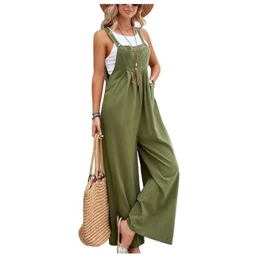 FULOOE salopette da donna pantaloni da lavoro baggy casual pantaloni donna tuta larghi con tasche