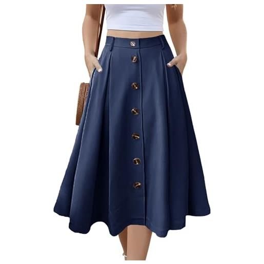 Alaster Queen gonna lunga a pieghe da donna midi alta vita elasticizzata con tasche fluide per le donne uk