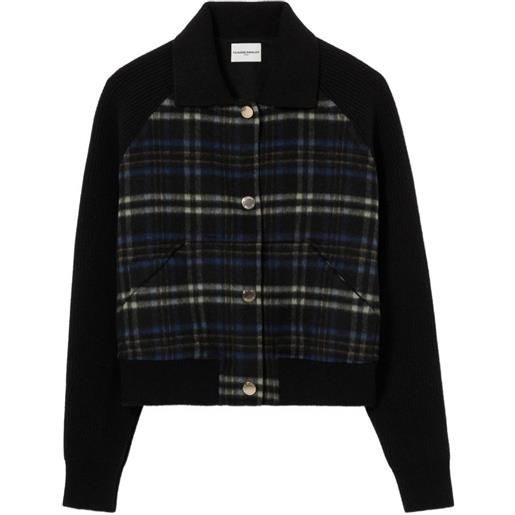 Claudie Pierlot giacca bimateriale a righe - nero