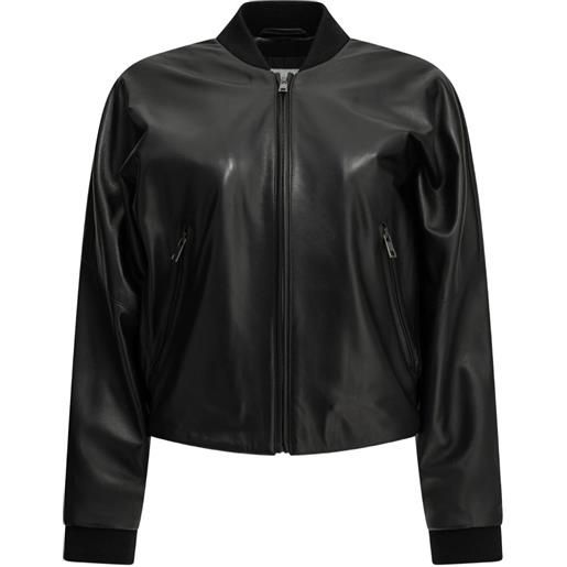 Semper bomber in pelle - nero