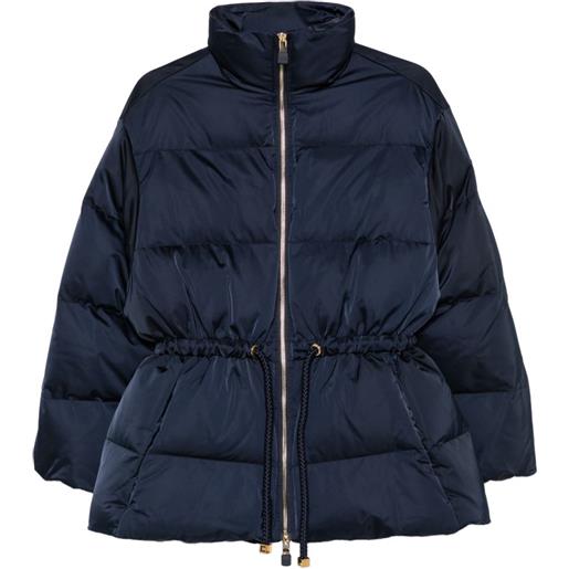 Elisabetta Franchi cappotto trapuntato con coulisse - blu