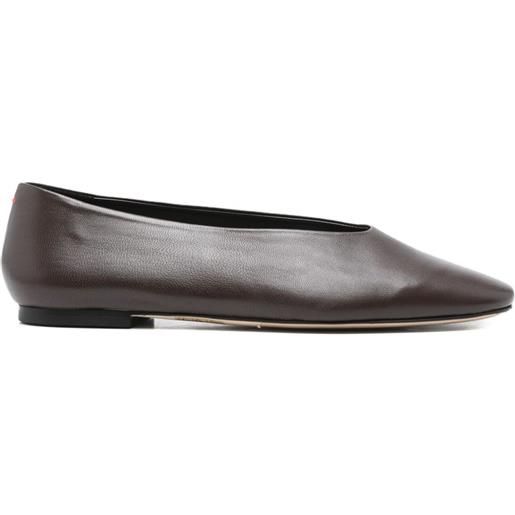 Aeyde ballerine in pelle con punta quadrata - marrone