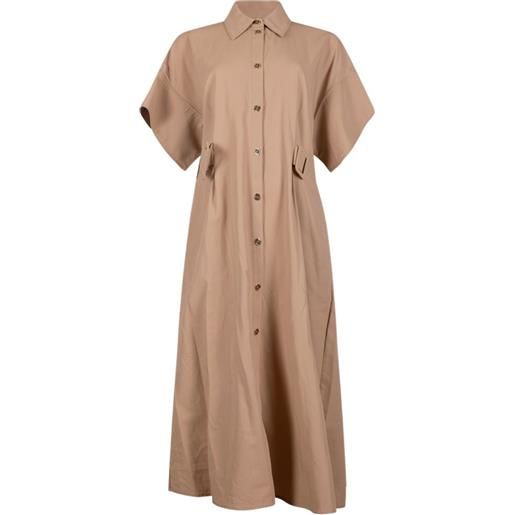 PINKO abito midi con cintura - toni neutri