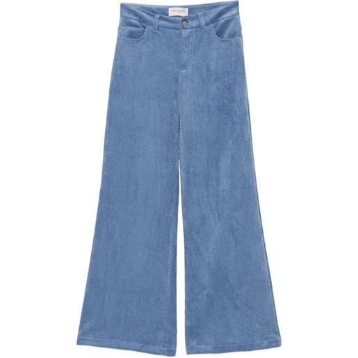 ERMANNO FIRENZE pantaloni a coste con glitter - blu