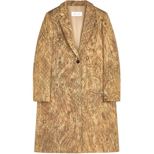 DRIES VAN NOTEN cappotto sartoriale jacquard - oro
