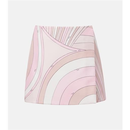 Pucci minigonna iride in twill di seta