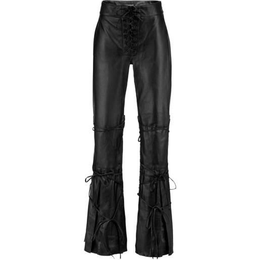 DANCASSAB pantaloni melania in pelle - nero