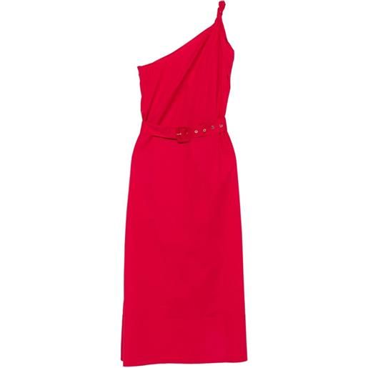 TWINSET abito midi monospalla - rosso
