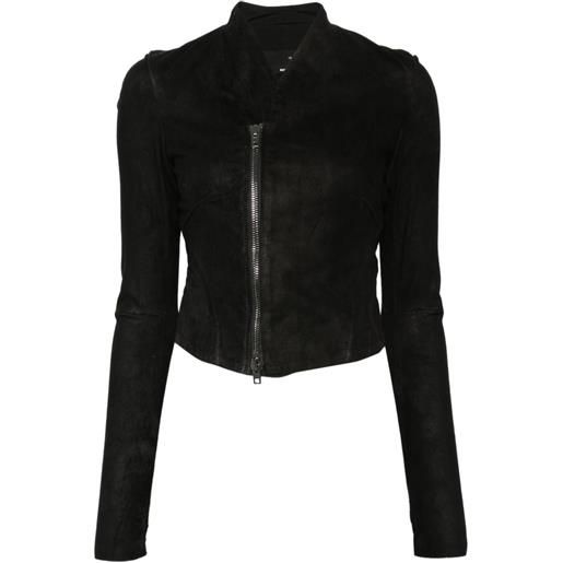Isabel Benenato giacca con zip asimmetrica - nero