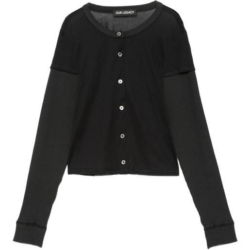 OUR LEGACY cardigan heat - nero
