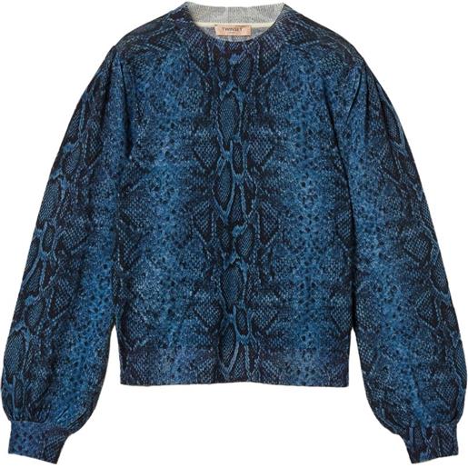TWINSET maglione in lana con stampa - blu