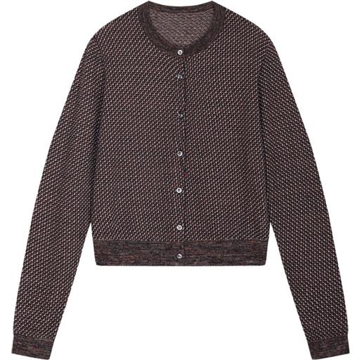 JNBY cardigan crop con stampa - marrone