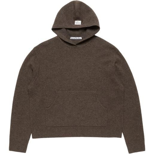 Acne Studios felpa con cappuccio in misto cashmere - marrone