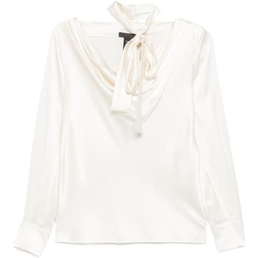 Max Mara blusa con dettaglio foulard - bianco