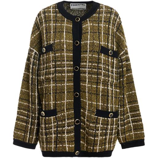 Essentiel Antwerp cardigan kannel a quadri - verde