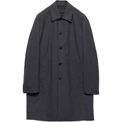 Prada cappotto monopetto in lana - grigio