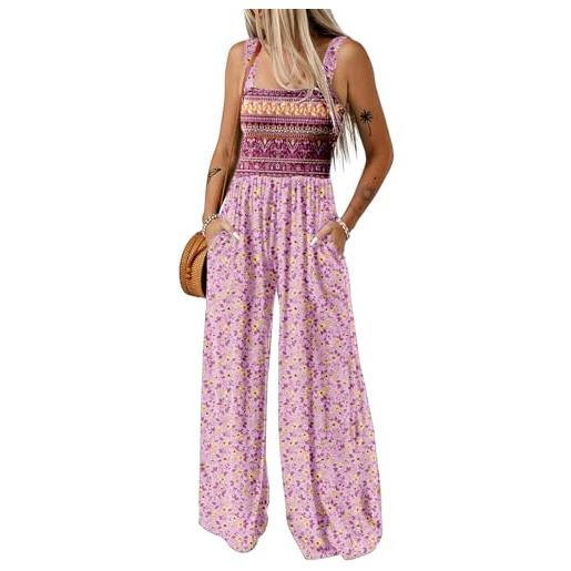 Dokotoo tuta donna estiva floreale salopette elegante cerimonia completo cerimonia larga pantaloni senza maniche tailleur lungo jumpsuit
