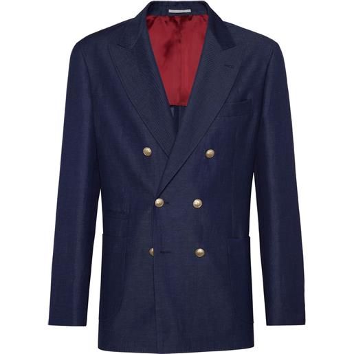Brunello Cucinelli blazer doppiopetto - blu