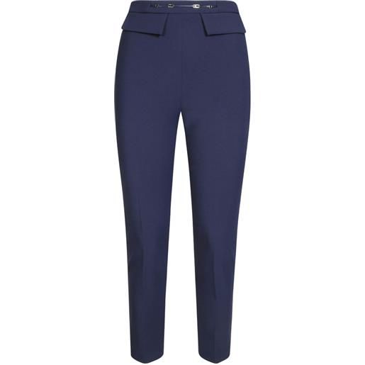 Elisabetta Franchi pantaloni elasticizzati in crêpe doppio strato - blu