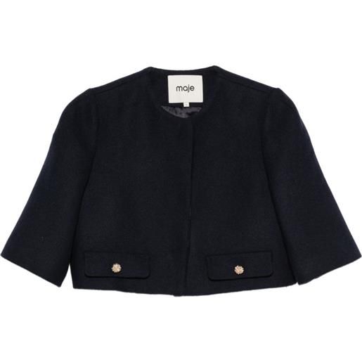 Maje blazer crop a maniche corte - blu