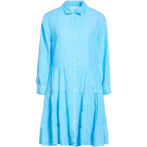 120% LINO - vestito chemisier - azzurro