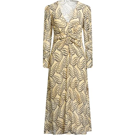 SANDRO - vestito midi - giallo pastello