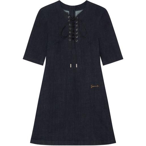 Givenchy abito denim con lacci - blu