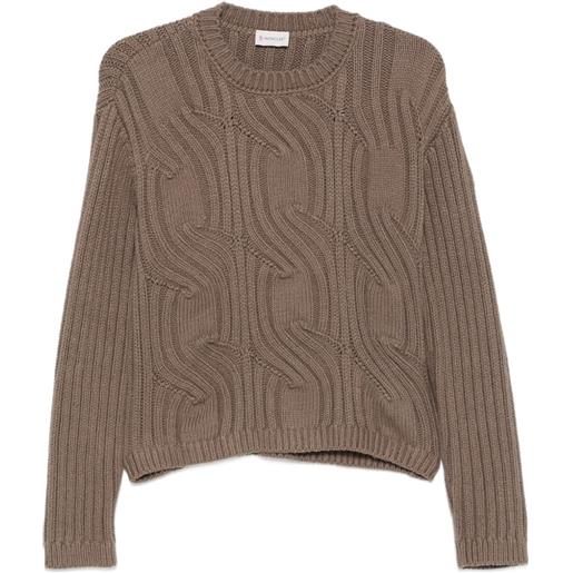 Moncler maglione a coste - marrone