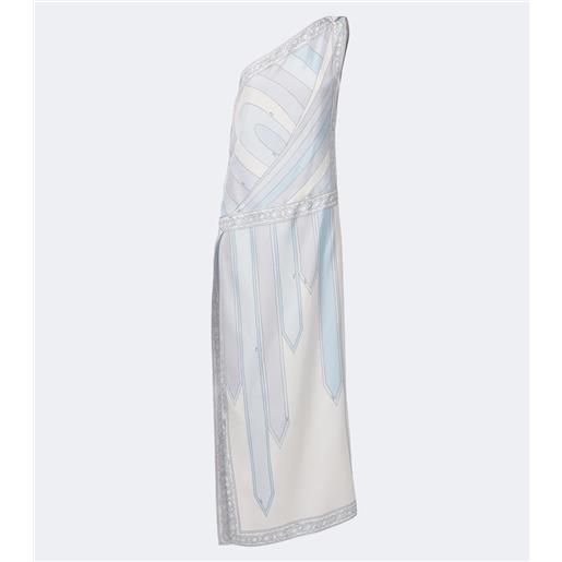 Pucci abito lungo iride in twill di seta monospalla