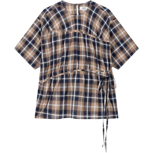 TOMBOY blusa a quadri - toni neutri