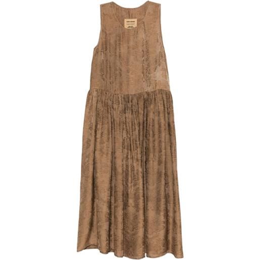 Uma Wang abito con arricciatura - marrone