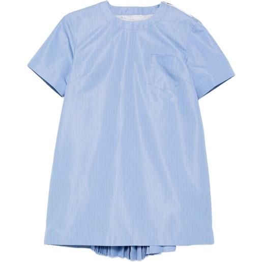 sacai abito a righe con taschino sul petto - blu