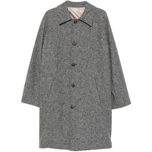 Eleventy cappotto in misto lana con bottoni - grigio